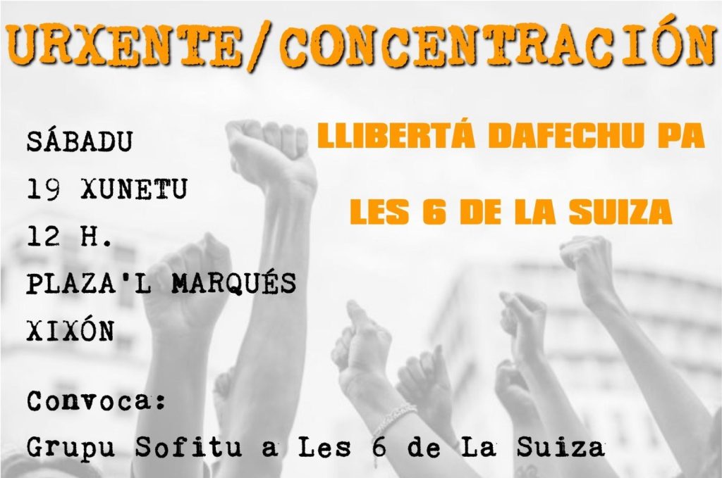 CONCENTRACIÓN EN GIJÓN POR LES 6 DE LA SUIZA
