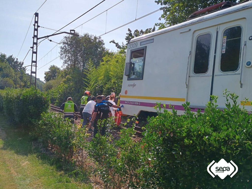 Accidente ferroviario con atropello en Siero