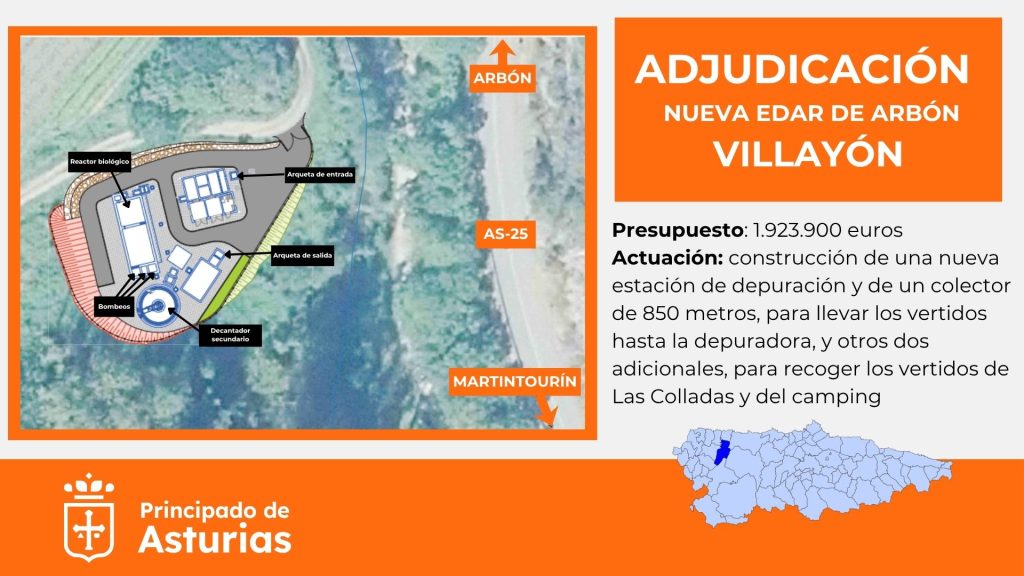El Gobierno de Asturias adjudica en 1,9 millones la construcción de la nueva depuradora de Arbón, en Villayón