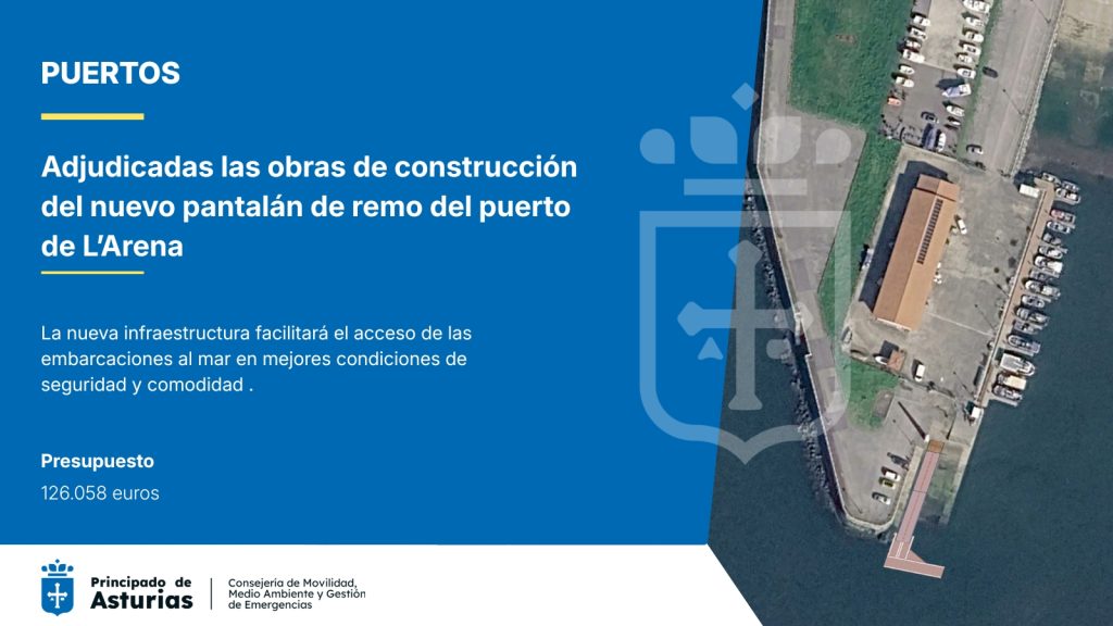 Movilidad adjudica por 126.000 euros la construcción del nuevo pantalán de remo en el puerto de L’Arena, en Soto del Barco